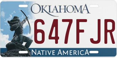 OK license plate 647FJR