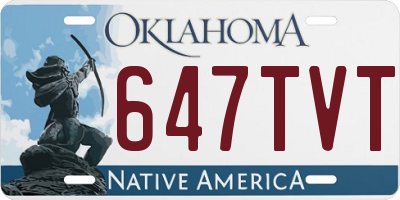 OK license plate 647TVT
