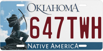 OK license plate 647TWH