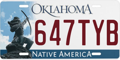 OK license plate 647TYB