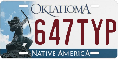 OK license plate 647TYP