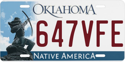 OK license plate 647VFE