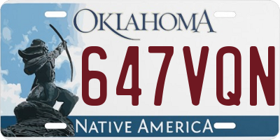 OK license plate 647VQN