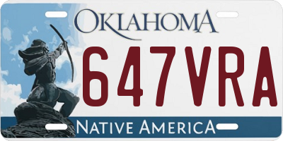 OK license plate 647VRA
