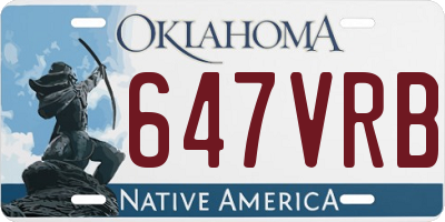 OK license plate 647VRB