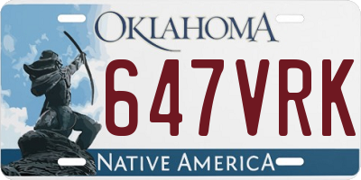OK license plate 647VRK