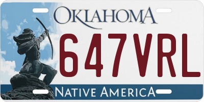 OK license plate 647VRL