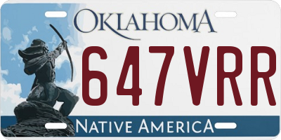 OK license plate 647VRR