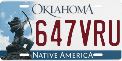 OK license plate 647VRU