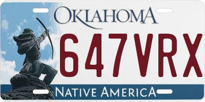 OK license plate 647VRX