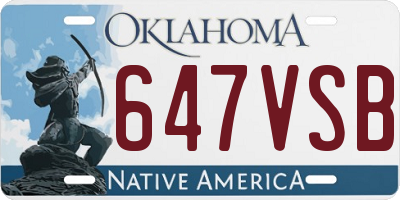OK license plate 647VSB