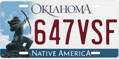 OK license plate 647VSF