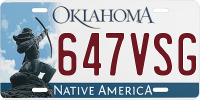 OK license plate 647VSG
