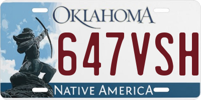OK license plate 647VSH