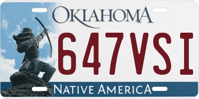 OK license plate 647VSI