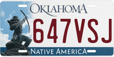 OK license plate 647VSJ