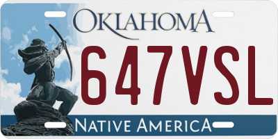 OK license plate 647VSL
