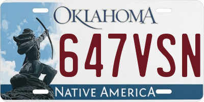OK license plate 647VSN
