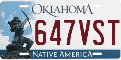 OK license plate 647VST