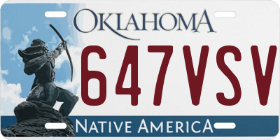 OK license plate 647VSV