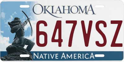 OK license plate 647VSZ
