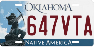 OK license plate 647VTA