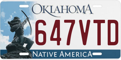 OK license plate 647VTD