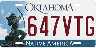 OK license plate 647VTG