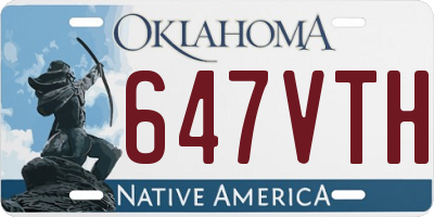 OK license plate 647VTH