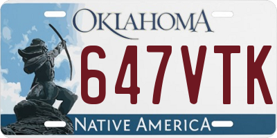 OK license plate 647VTK