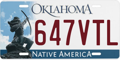 OK license plate 647VTL