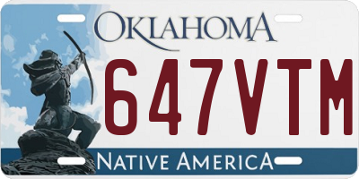 OK license plate 647VTM