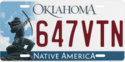 OK license plate 647VTN