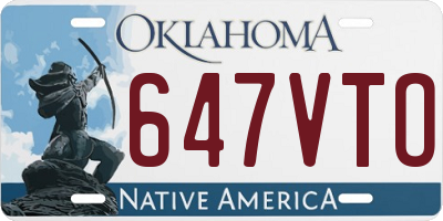 OK license plate 647VTO