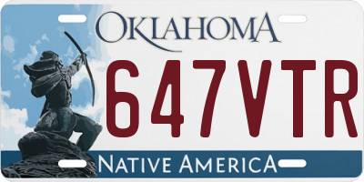 OK license plate 647VTR