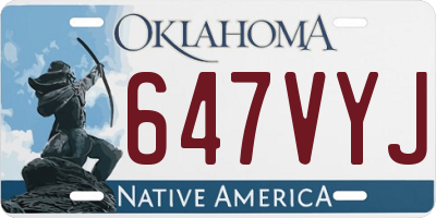 OK license plate 647VYJ