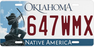 OK license plate 647WMX