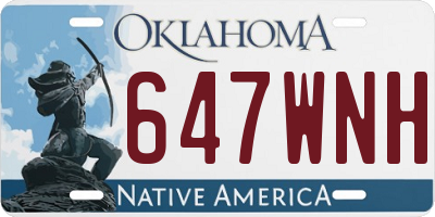 OK license plate 647WNH