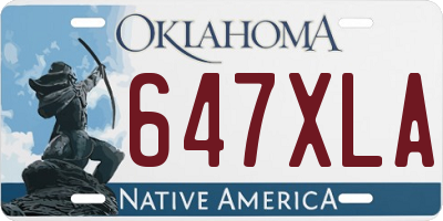 OK license plate 647XLA