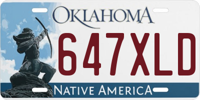 OK license plate 647XLD