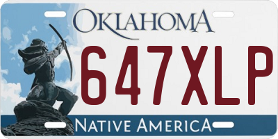 OK license plate 647XLP