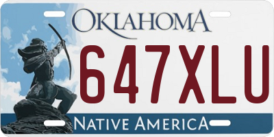 OK license plate 647XLU