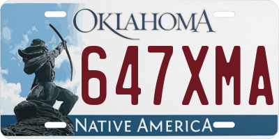 OK license plate 647XMA