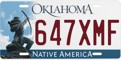 OK license plate 647XMF