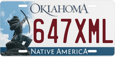 OK license plate 647XML