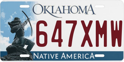 OK license plate 647XMW