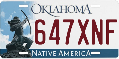 OK license plate 647XNF