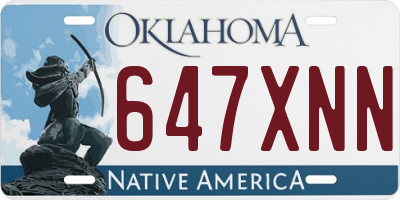 OK license plate 647XNN