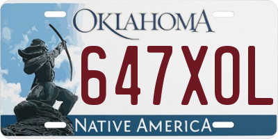 OK license plate 647XOL