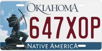 OK license plate 647XOP